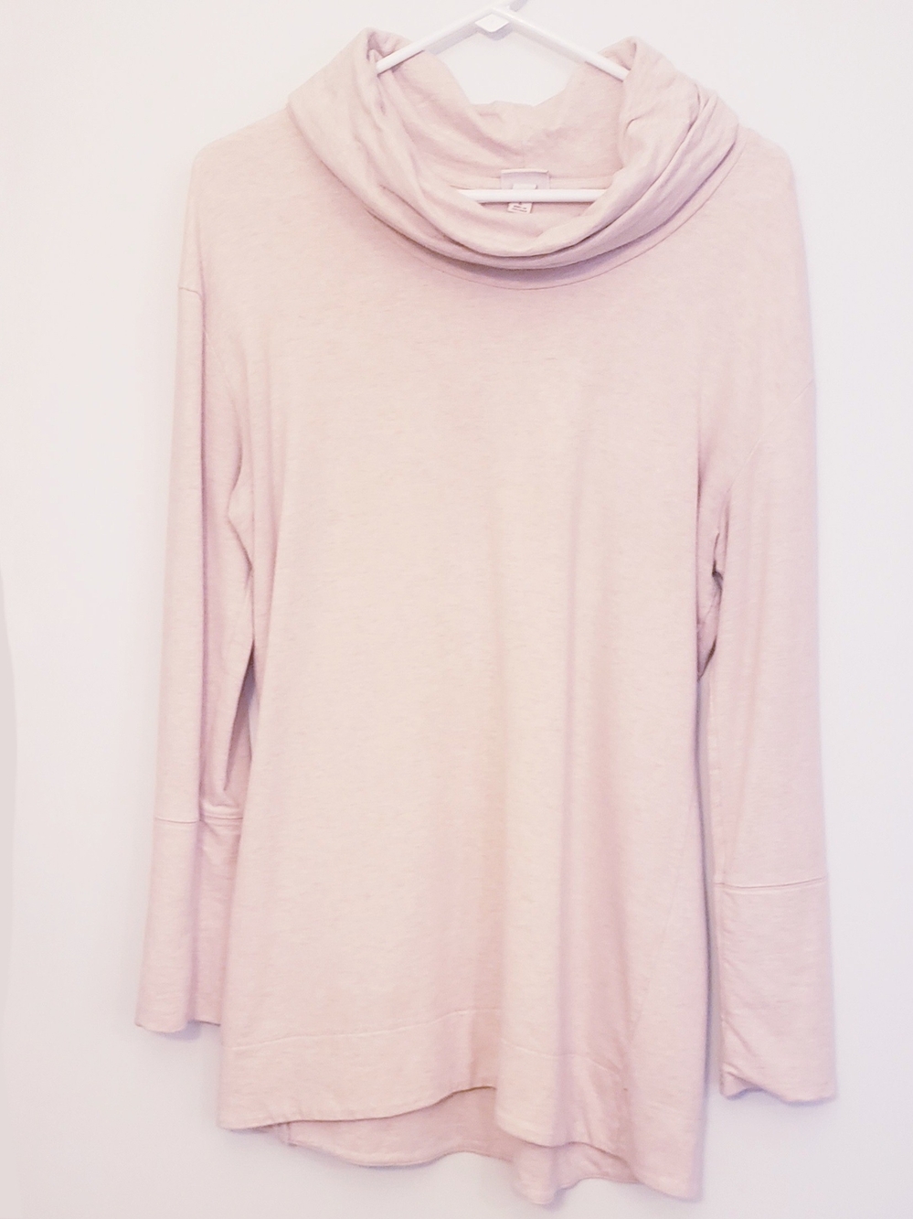 Womens Light Pink Cowl Neck Tunic
